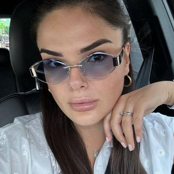 Dame motemessig solbrille med elegant åttekantet ramme og UV-beskyttelse Luvikno