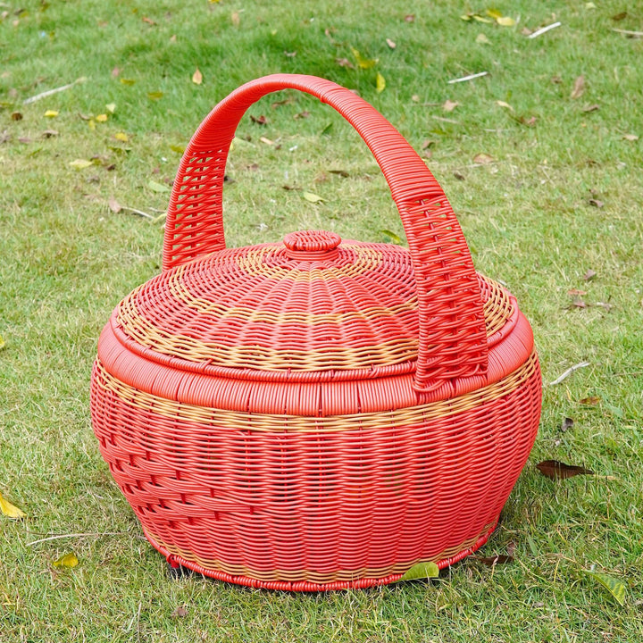 Dame Rattan Oppbevaringskurv med Lokk Luvikno