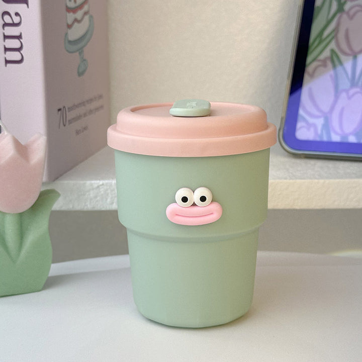 Damen Praktische Trinkbecher mit lustigem Gesicht Luvikno