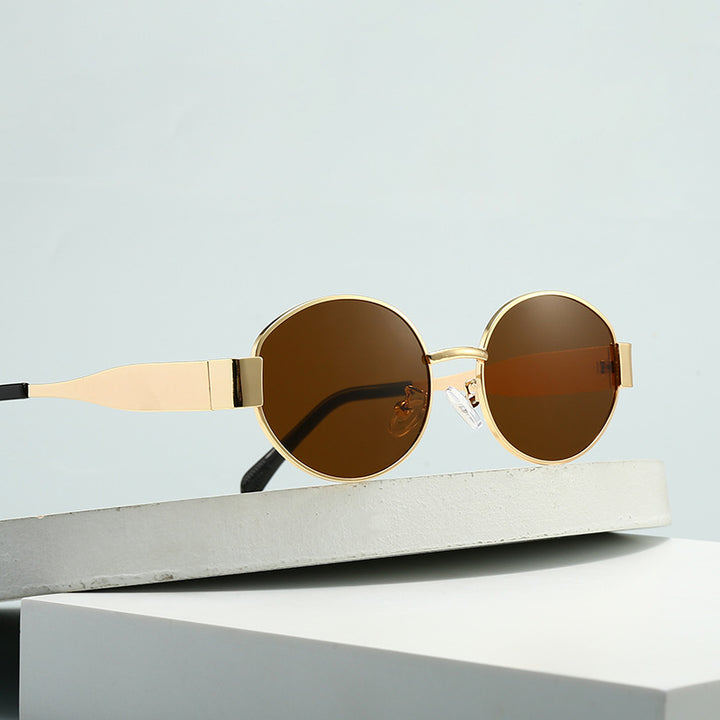 Dame motesik oval solbrille med unik ramme Luvikno