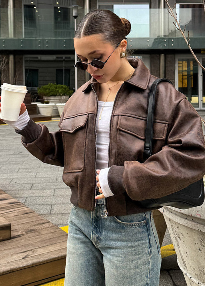 Luvik | Kulunut Keinonaahkahihna Takki