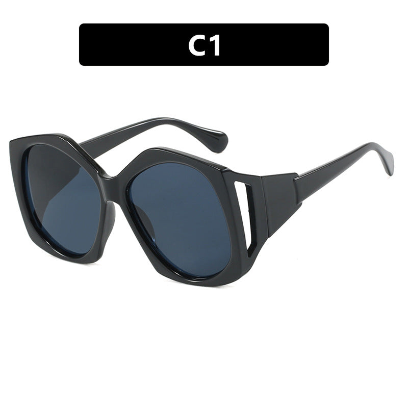 Dame oversized solbrille med futuristisk design Luvikno