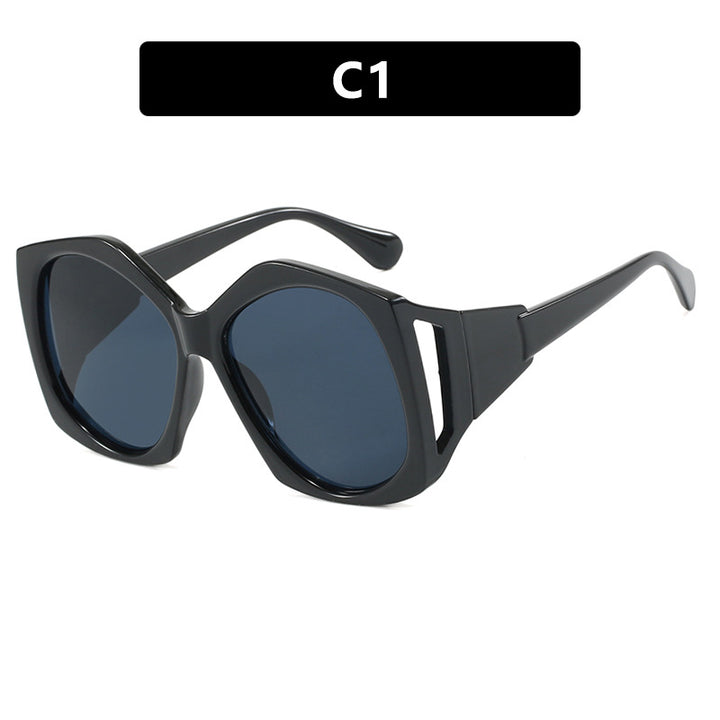 Dame oversized solbrille med futuristisk design Luvikno