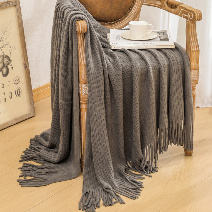 Damer cozy strikket teppe Luvikno