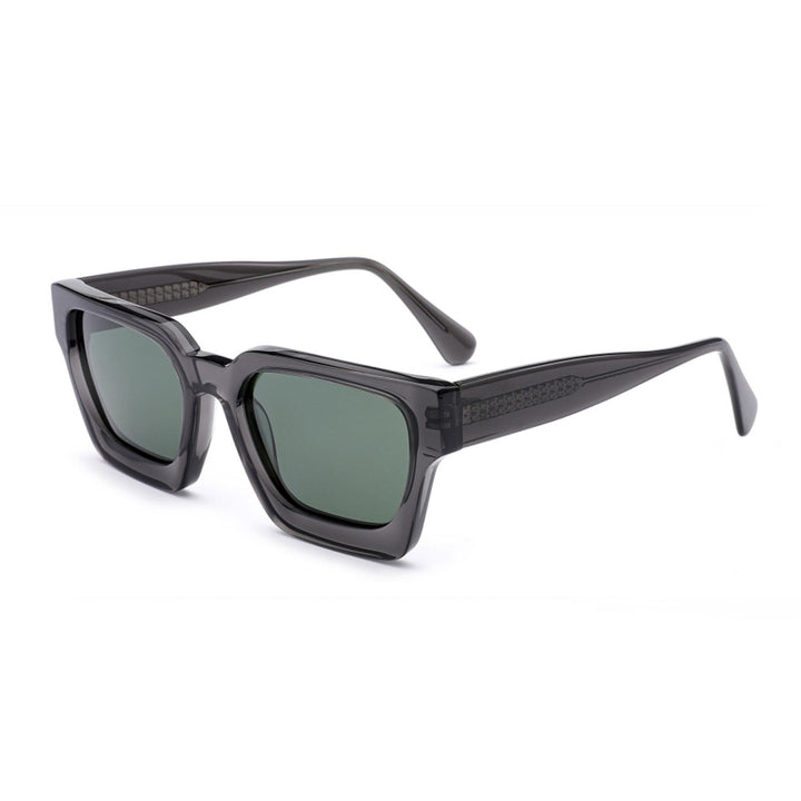 Dame firkantet solbrille med innovativ ram og polariserte glass Luvikno