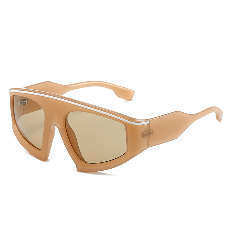 Dame sporty solbriller med stilige rammer og store linser Luvikno