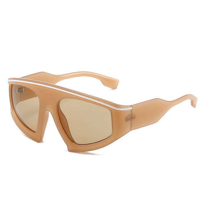 Dame sporty solbriller med stilige rammer og store linser Luvikno