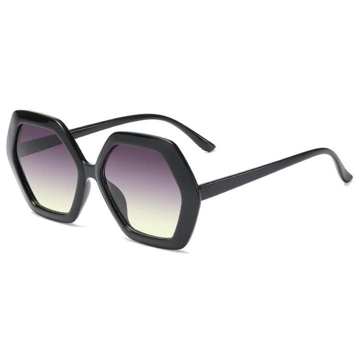 Dame geometrisk solbrille med moderne design Luvikno