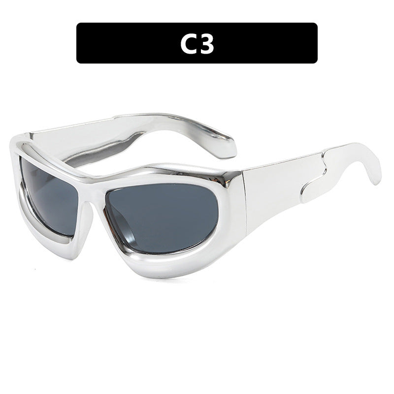 Dame sporty solbriller med futuristisk design Luvikno