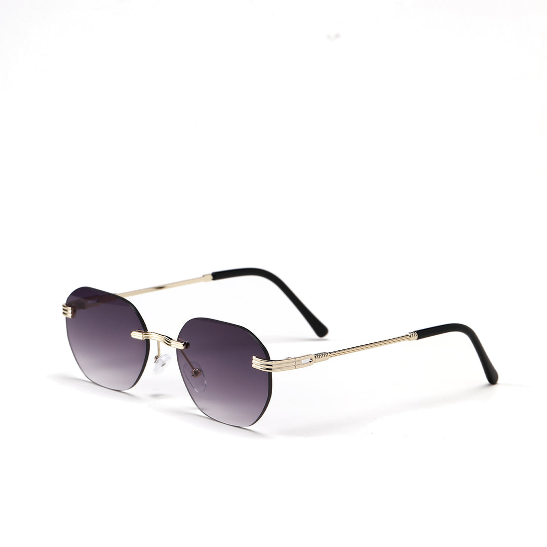 Dame geometrisk solbrille med elegant metallramme Luvikno