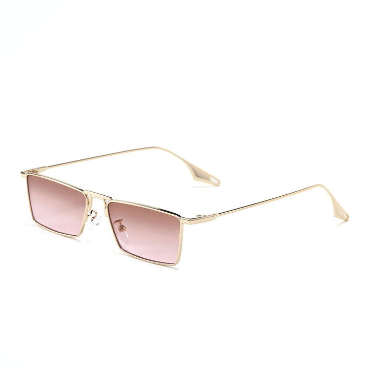 Dame elegant firkantet solbrille med smal metallramme og UV-beskyttelse Luvikno