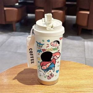 Dame isolerende drikkeflaske med praktisk klappdeksel og sjarmerende Hello Kitty-design Luvikno