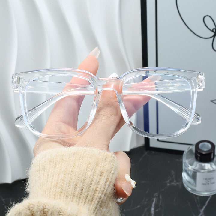Dame trendy rektangulære briller med blå glass Luvikno