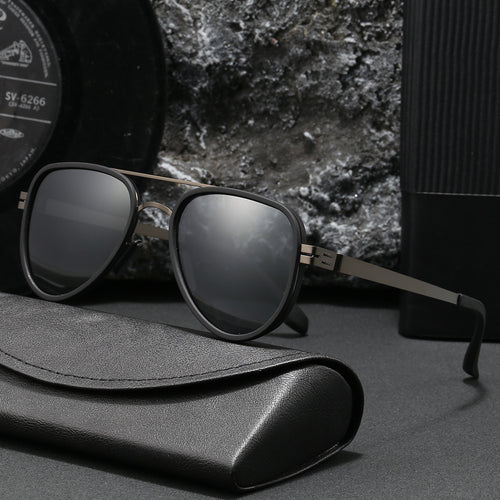 Dame Aviator-solbriller med robust metallramme og polariserte linser Luvikno