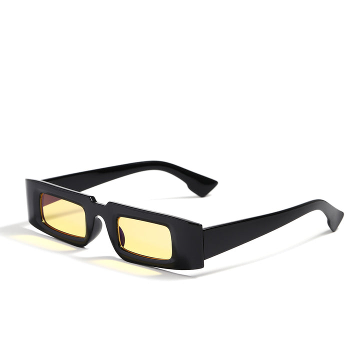 Dame moteriktig geometrisk solbrille med gjennomsiktig ramme og polariserte glass Luvikno