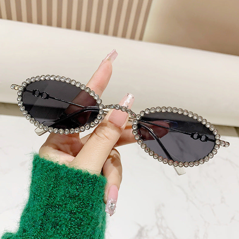 Damen Designer Brille ramme med ekstravagant perleinnramming Luvikno