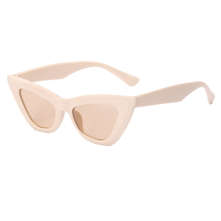 Dame Cat-Eye solbriller med trendy dyreprint Luvikno