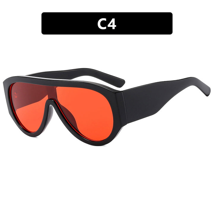Dame moteriktig solbrille med bred glamourøs ramme og UV-beskyttelse Luvikno