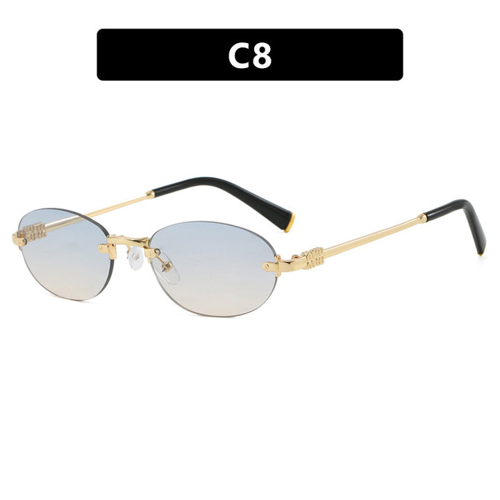 Dame moterimessig solbrille med oval ramme og elegante aksenter Luvikno