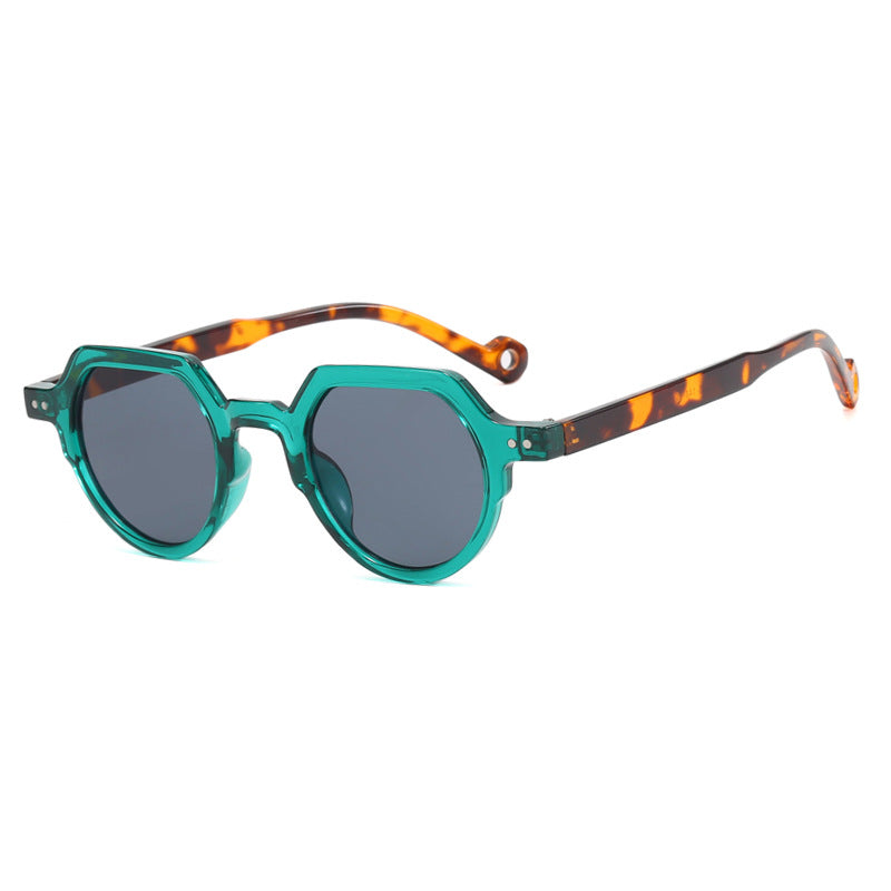 Dame geometrisk solbrille med beskyttende UV-filter og robust ramme Luvikno