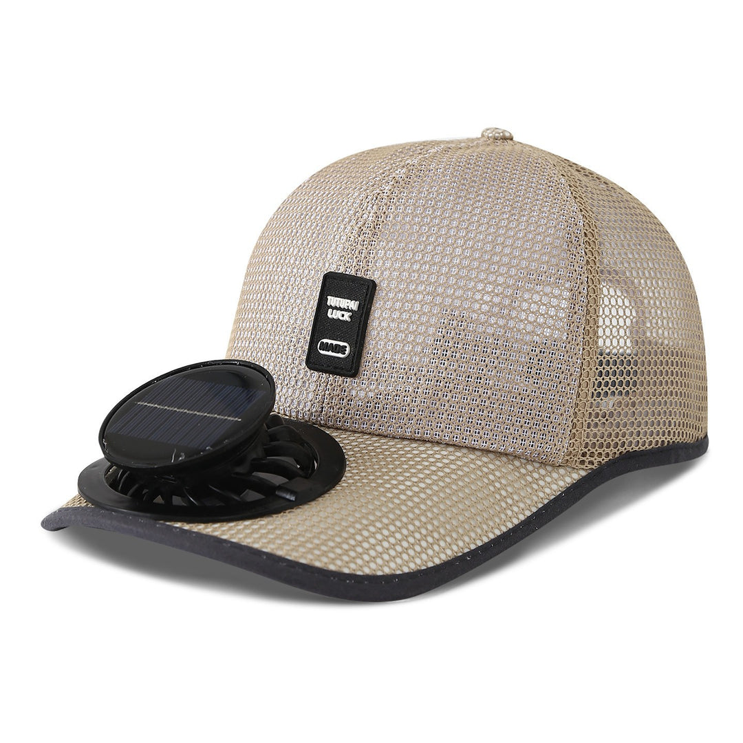 solardrevet mesh baseball cap med avtakbar frontvifte Luvikno