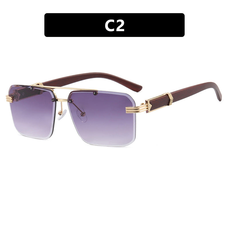 Damer geometrisk oversized solbrille med trendy design og luksuriøse detaljer Luvikno