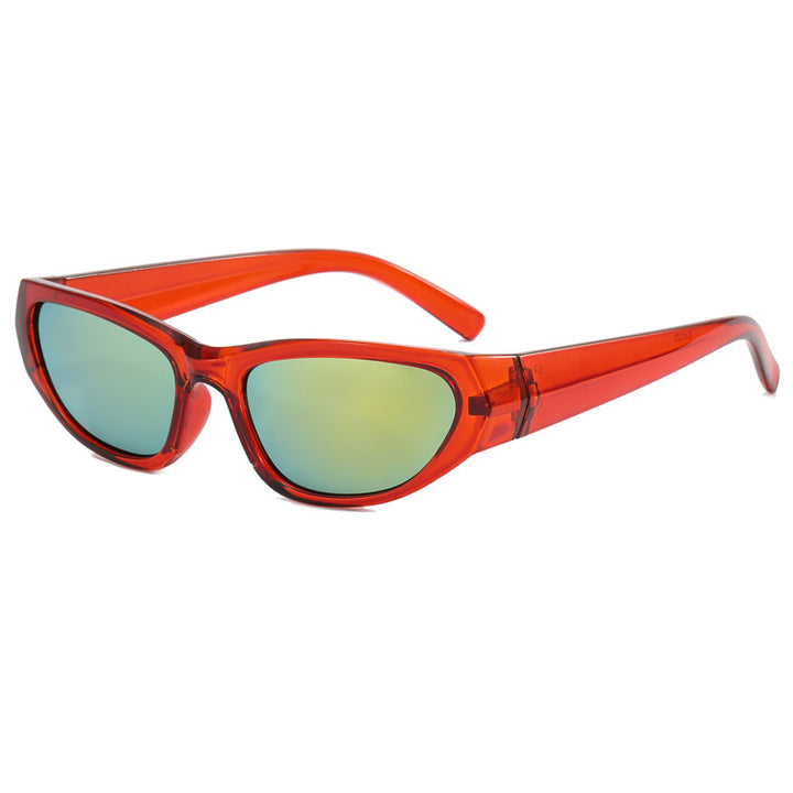 Dame moteriktig solbrille med speilbelagte glass Luvikno