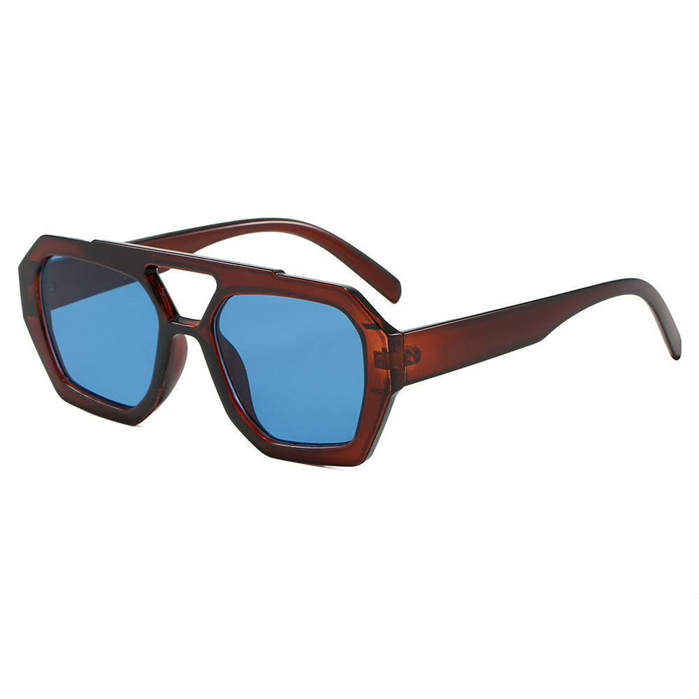 Dame geometrisk solbrille i ekstravagant design Luvikno