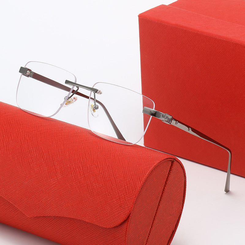 Dame moteriktig halvrandsbrille med elegant metallramme Luvikno