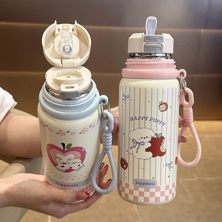 Damen Isoliertrinkbecher mit fröhlichem Kaninchenmotiv Luvikno