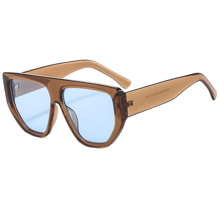 Dame oversized solbriller med stilige geometriske rammer Luvikno