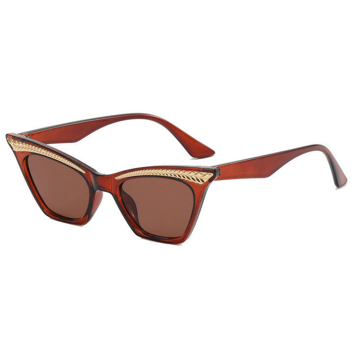 Dame Cat-Eye solbrille med luksuriøs detalj Luvikno
