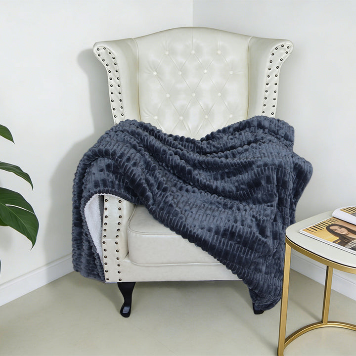 Dame Koselig Struktur-Fleece-Teppe Luvikno