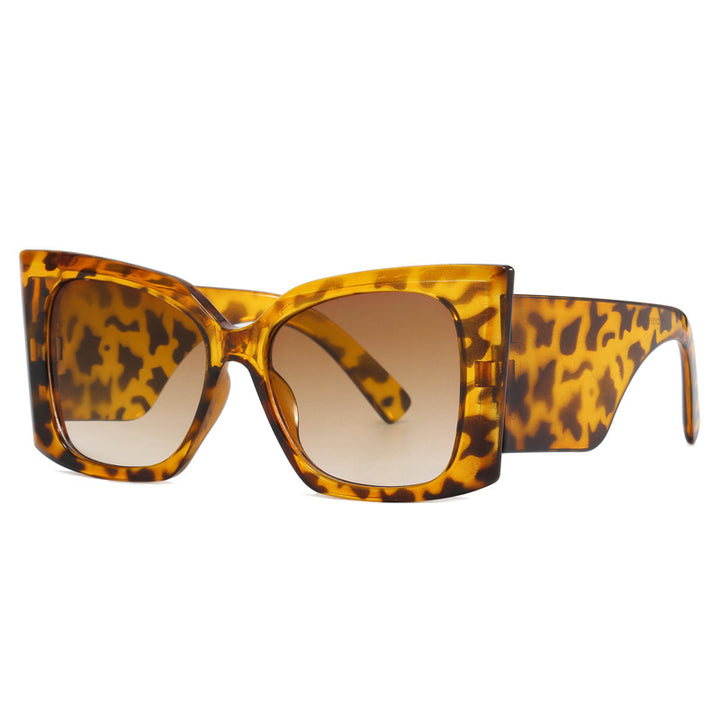 Damer moteriktig oversized solbrille med geometrisk ramme Luvikno