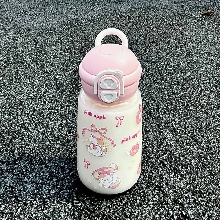 Damen Isolier-Trinkflasche mit verspieltem Tierdesign und sichergestelltem Klappverschluss Luvikno