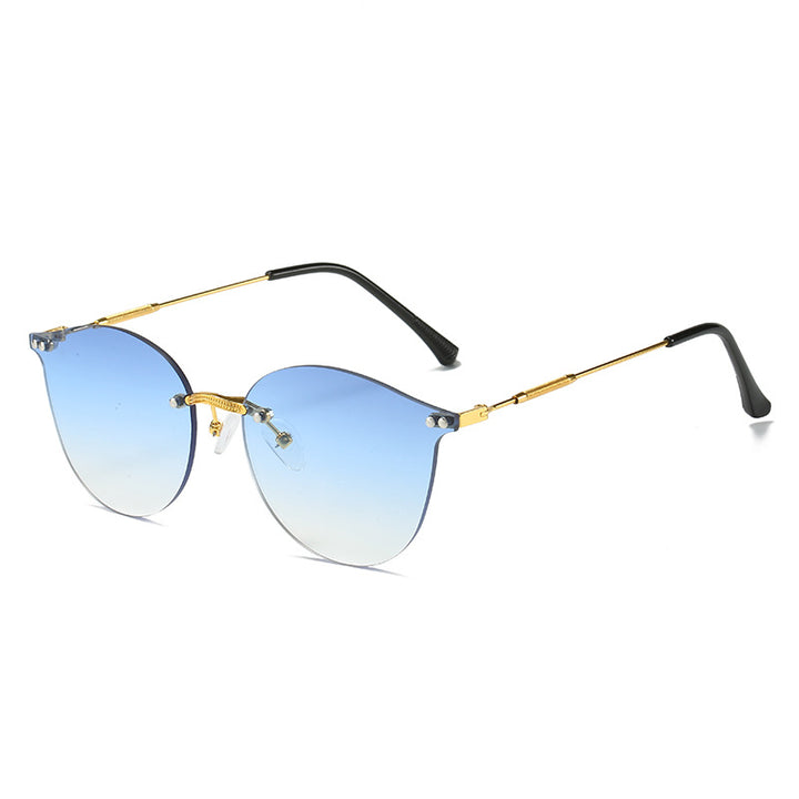 Dame moteriktig solbrille med innovativ metallramme og fleksibel nesestøtte Luvikno