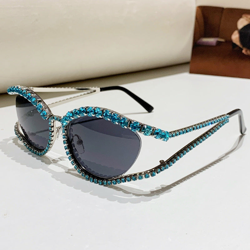 Dame Glamorøs solbrille med glitrende krystallakenter Luvikno