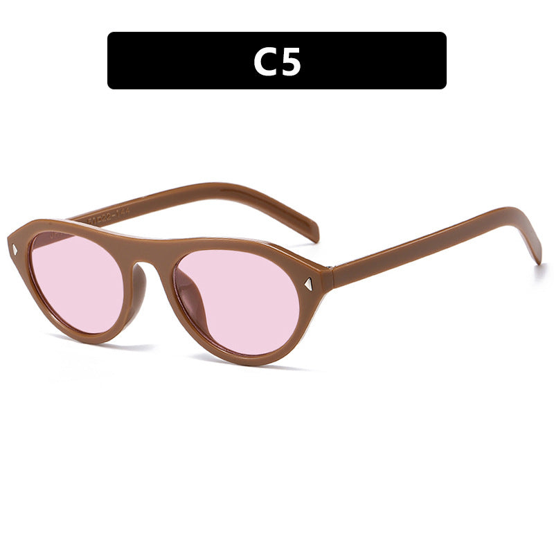 Dames moteriktig solbrille med buet ramme og beskyttende UV-filter Luvikno