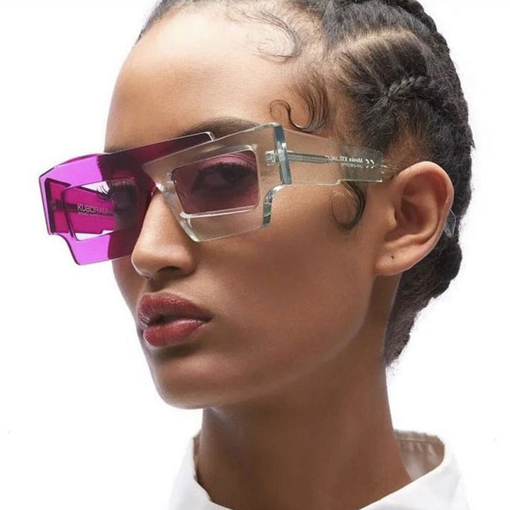 Dame trendy geometrisk solbrille Luvikno