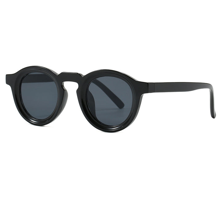 Damer fashionable runde solbriller med transparent ramme og UV-beskyttelse Luvikno