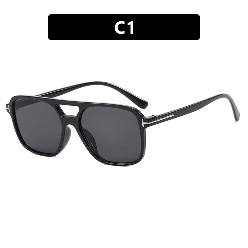 Dame elegant geometrisk solbrille med stilfull ramme Luvikno