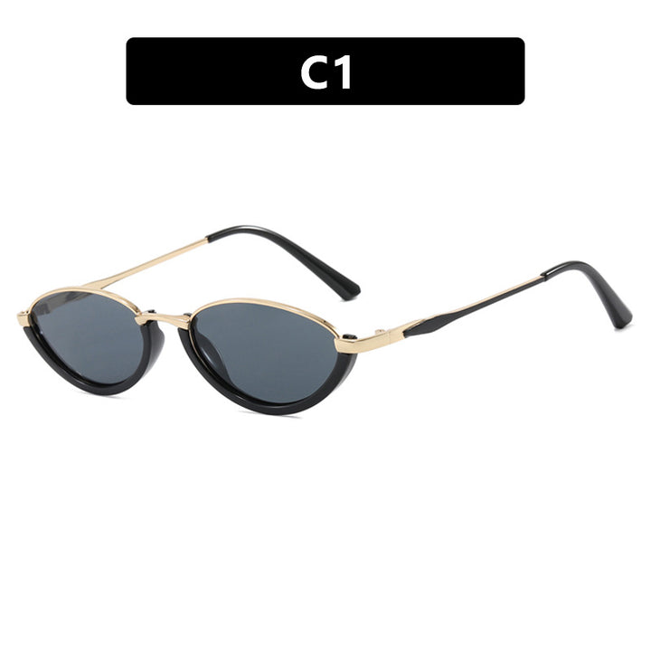 Dame moter Cat-Eye solbriller med to-farget ramme og UV-beskyttelse Luvikno
