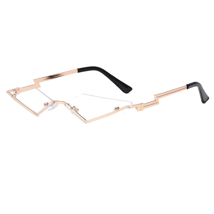 Dame geometrisk designer solbrille med innovativ ramme Luvikno