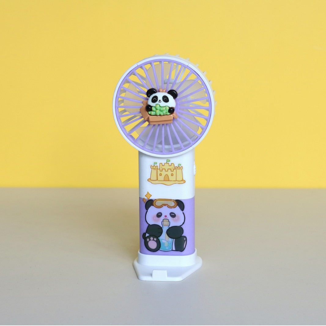 Unisex Bærbar Håndvifte i søtt Panda-design Luvikno