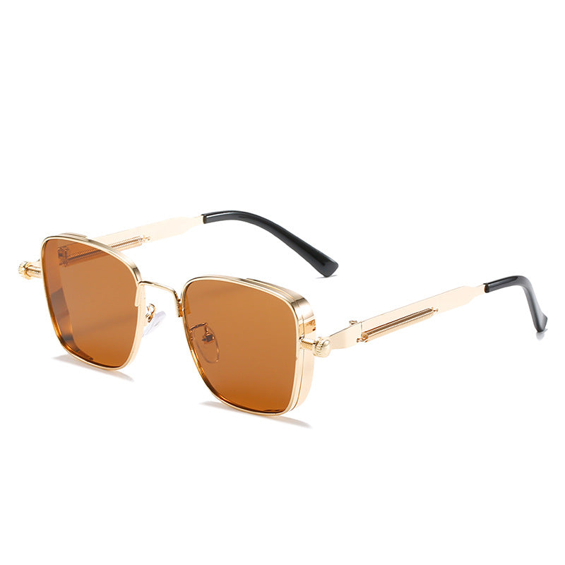 Dame modernistisk solbrille i elegant metallramme Luvikno