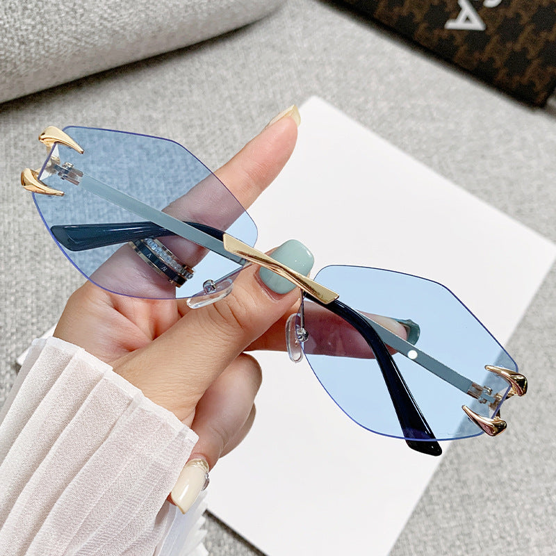 Dame geometrisk oversized solbrille Luvikno