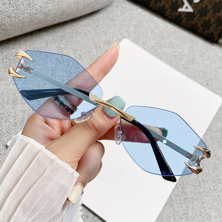 Dame geometrisk oversized solbrille Luvikno