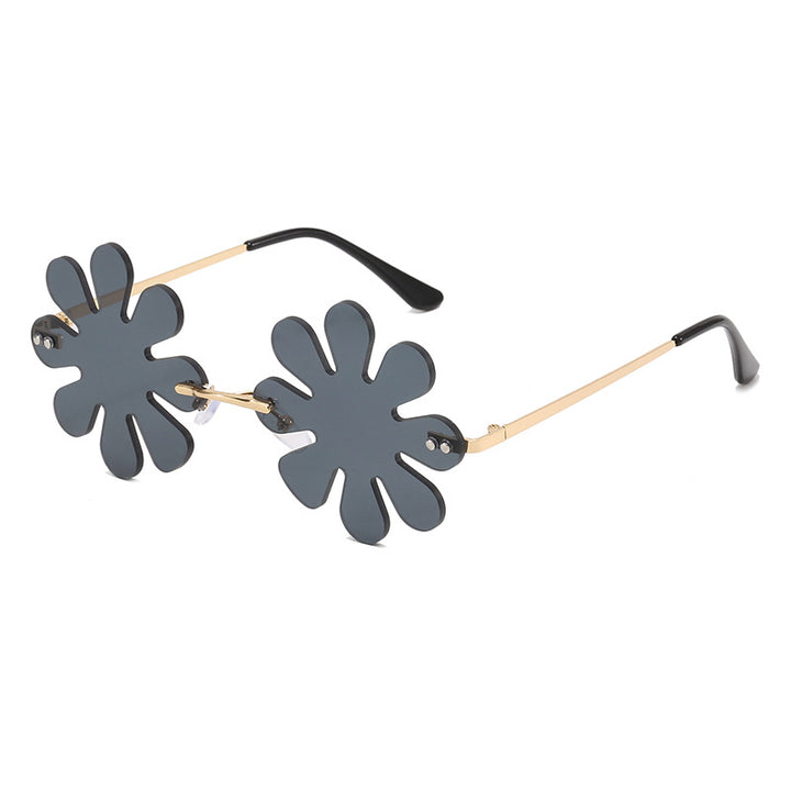 Dame Lekker blomster-solkors med stilfull metallramme Luvikno