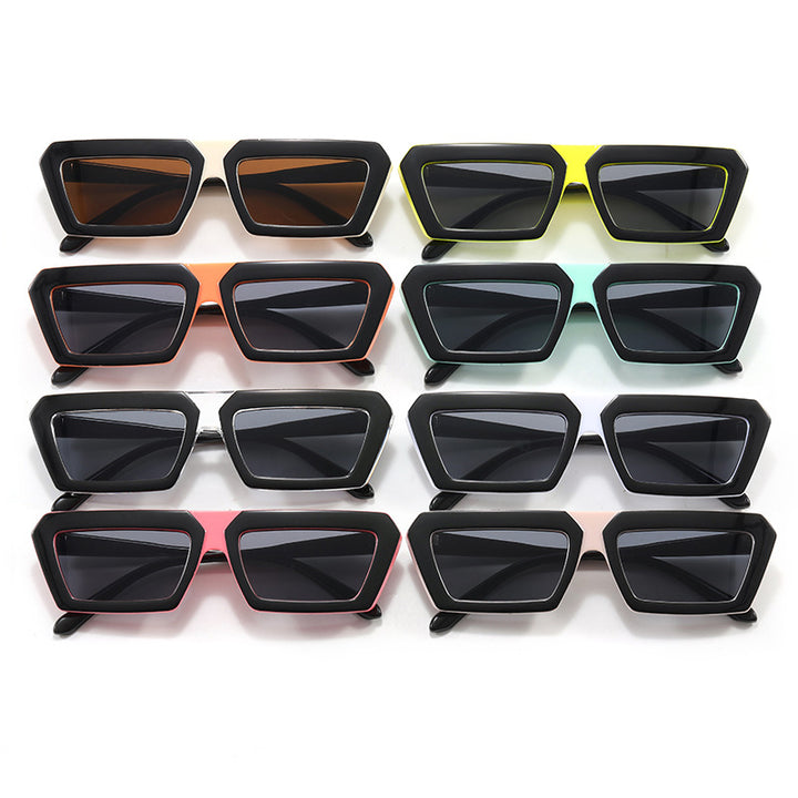 Dame geometrisk solbrille i trendy design Luvikno