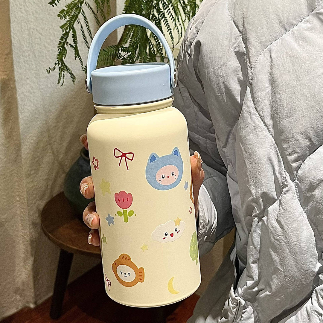Dames isoleringsflaske med praktisk bæreveske og leken design Luvikno